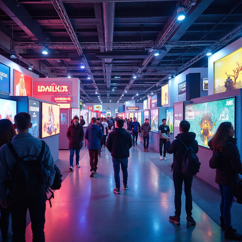 Crowded exhibition hall